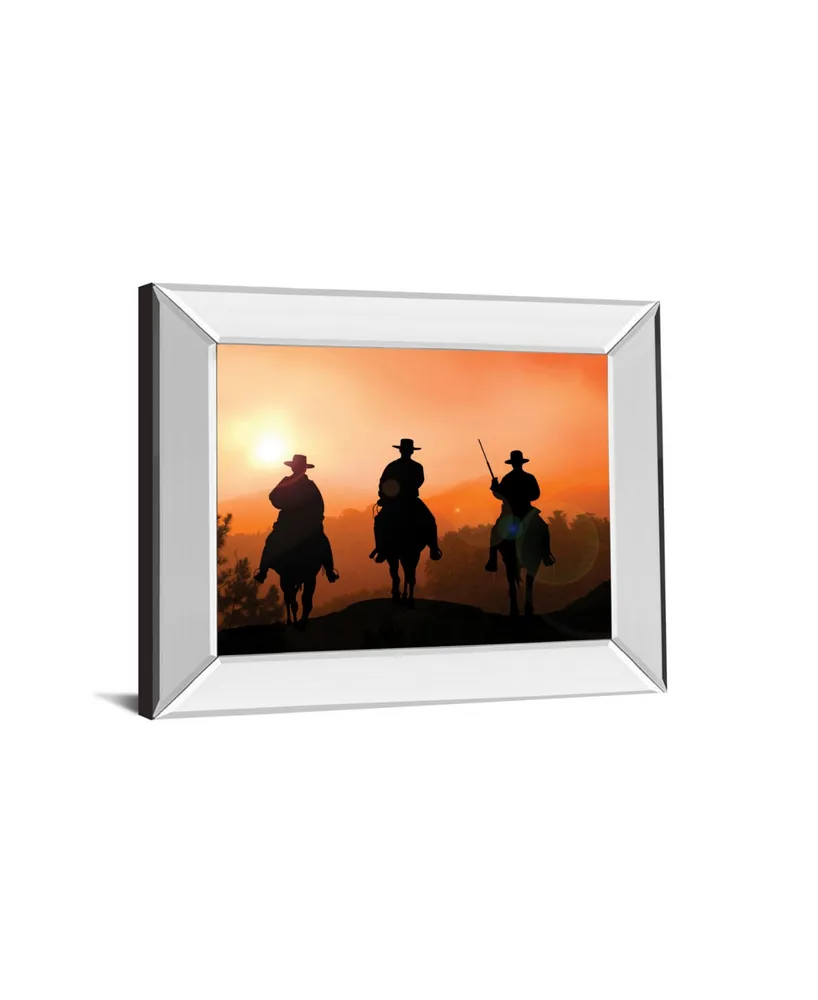 Classy Art Horse Riders by Jtanki Mirror Framed Print Wall Art - 22" x 26"