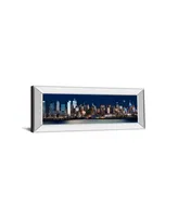 Classy Art New York At Night Xi by James Mcloughlin Mirror Framed Print Wall Art - 18" x 42"