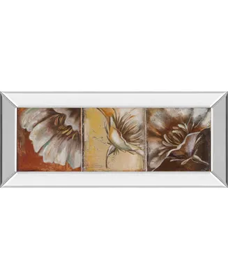 Classy Art The Three Poppies Il by Patricia Pinto Mirror Framed Print Wall Art - 18" x 42"
