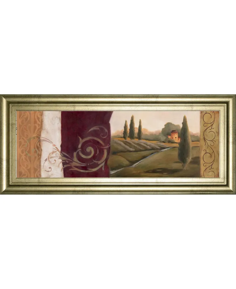 Classy Art Tuscan Scene I Framed Print Wall Art - 18" x 42"