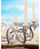 Vagabond House Pewter Metal Octopus Candelabrum Four Taper Candles Holder