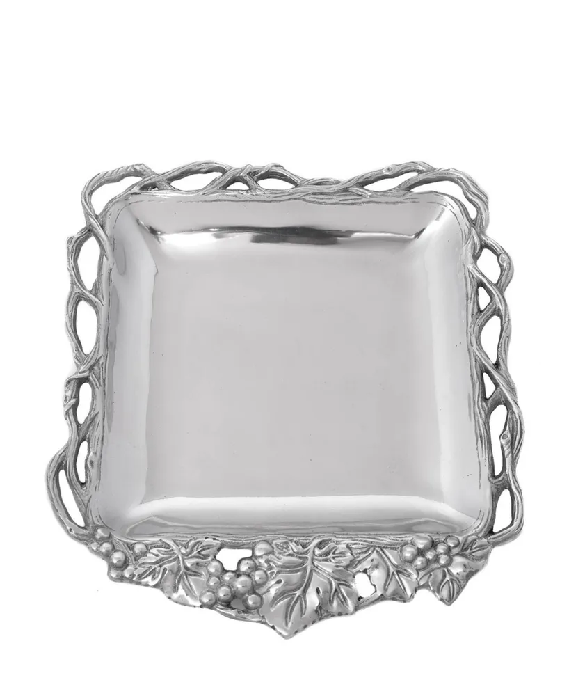 Arthur Court Designs Aluminum Grape Open Vine Square Tray