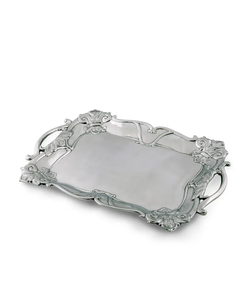 Arthur Court Designs Aluminum Fleur-De-Lis Rectangle Tray