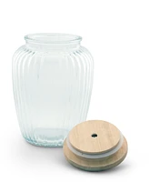 Arthur Court Canister Glass for Kitchen with Rubber Airtight Seal for Food Storage Shell Ocean Knob