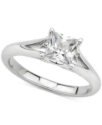 Gia Certified Diamond Princess Solitaire Engagement Ring (1 ct. t.w.) in 14k White Gold