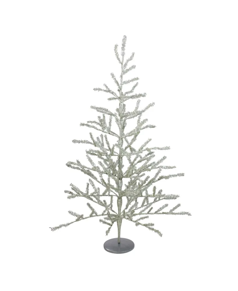 Northlight 3' Silver Tinsel Twig Artificial Christmas Tree - Unlit