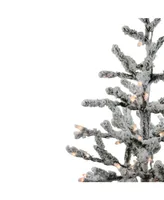 Northlight 36" Pre-Lit Flocked Alpine Coral Artificial Christmas Tree - Warm White Lights