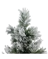 Northlight 18" Flocked Pine Artificial Christmas Tree in Burlap Base - Unlit