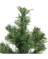 Northlight 12" Mini Canadian Pine Artificial Christmas Tree in Faux Wood Base - Unlit