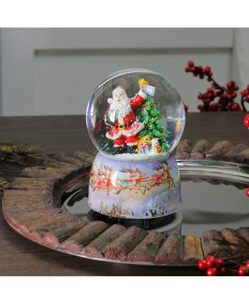 Northlight 5.75" Musical Waving Santa Claus and Christmas Tree Water Globe