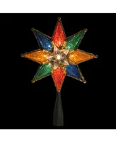 Northlight 8" Multi-Color Mosaic 8-Point Star Christmas Tree Topper - Clear Lights