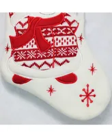 Northlight 15.75" Red and White "Welcome" Snowman Embroidered Christmas Stocking