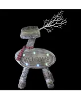 Northlight 23.5" Led Lighted Faux Wood "Welcome" Reindeer Christmas Decoration