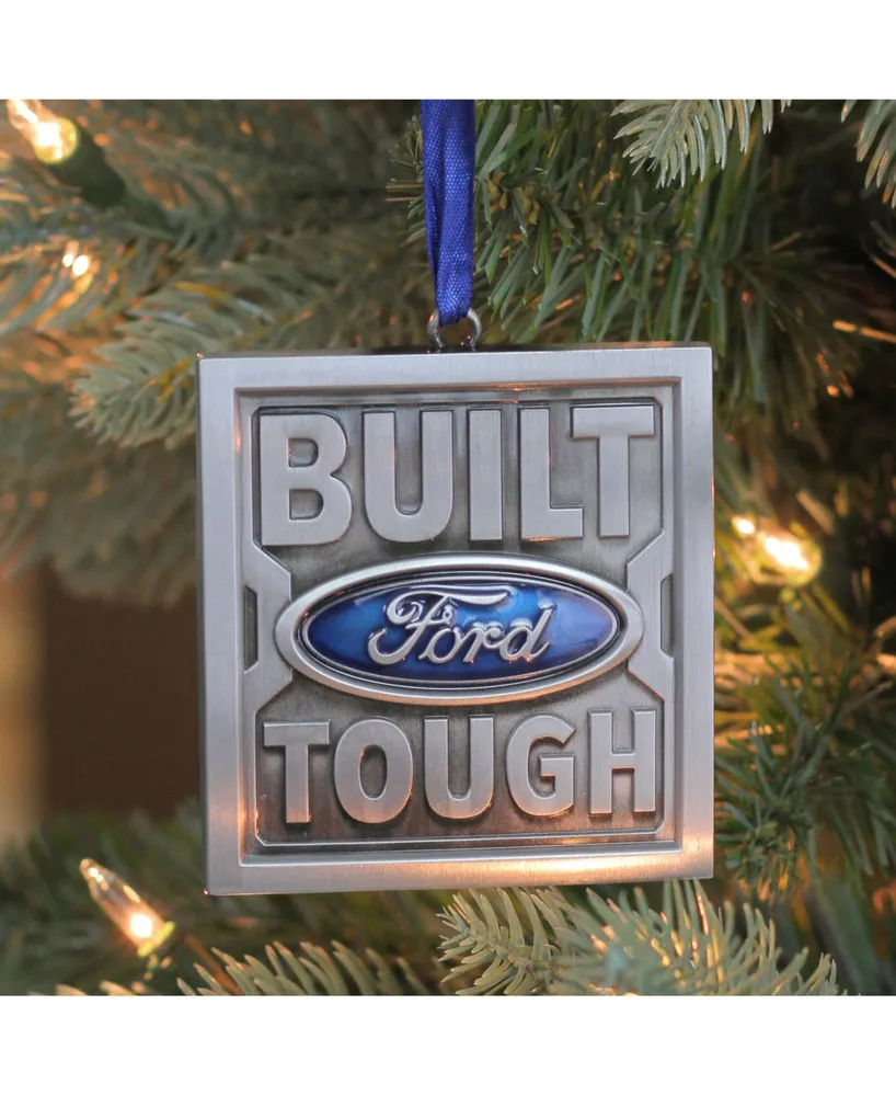 Northlight 3" Officially Licensed Built Ford Tough Brushed Nickel Plated Christmas Tree Ornament
