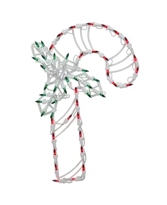 Northlight 18" Lighted Candy Cane with Holly Christmas Window Silhouette Decoration