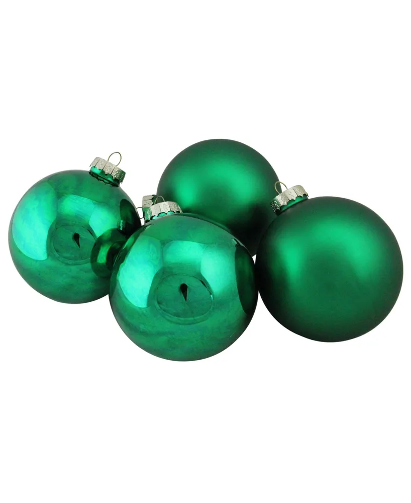 Northlight 4-Piece Shiny and Matte Glass Ball Christmas Ornament Set 4" 100mm