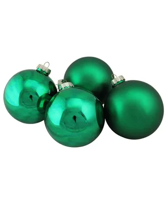 Northlight 4-Piece Shiny and Matte Glass Ball Christmas Ornament Set 4" 100mm