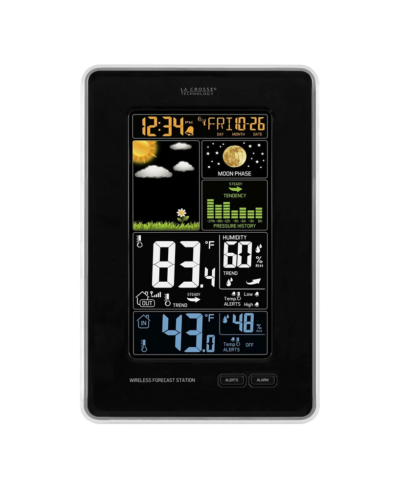 La Crosse Technology 308-1425B Vertical Wireless Color Weather Station with Pressure