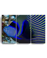 Ready2HangArt Underwater Bleus 3 Piece Wrapped Canvas Sea Life Wall Art Set, 24" x 36"