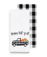 Elrene Happy Fall Y'all and Check Kitchen Towel Set