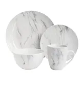 American Atelier Marble White/Gray 16 Pc Dinnerware Set