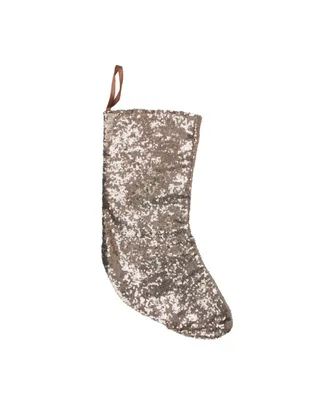 Northlight 17.5" Bronze Paillette Sequins Hanging Christmas Stocking