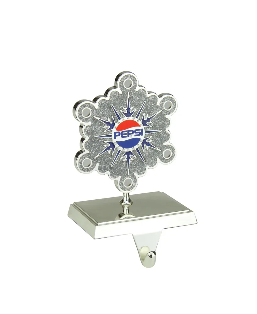 Northlight 6.5" Silver Plated Pepsi Snowflake Christmas Stocking Holder with European Crystals