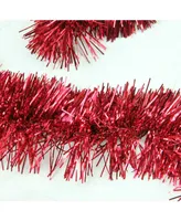 Northlight 50' Traditional Shiny Red Ply Christmas Foil Tinsel Garland