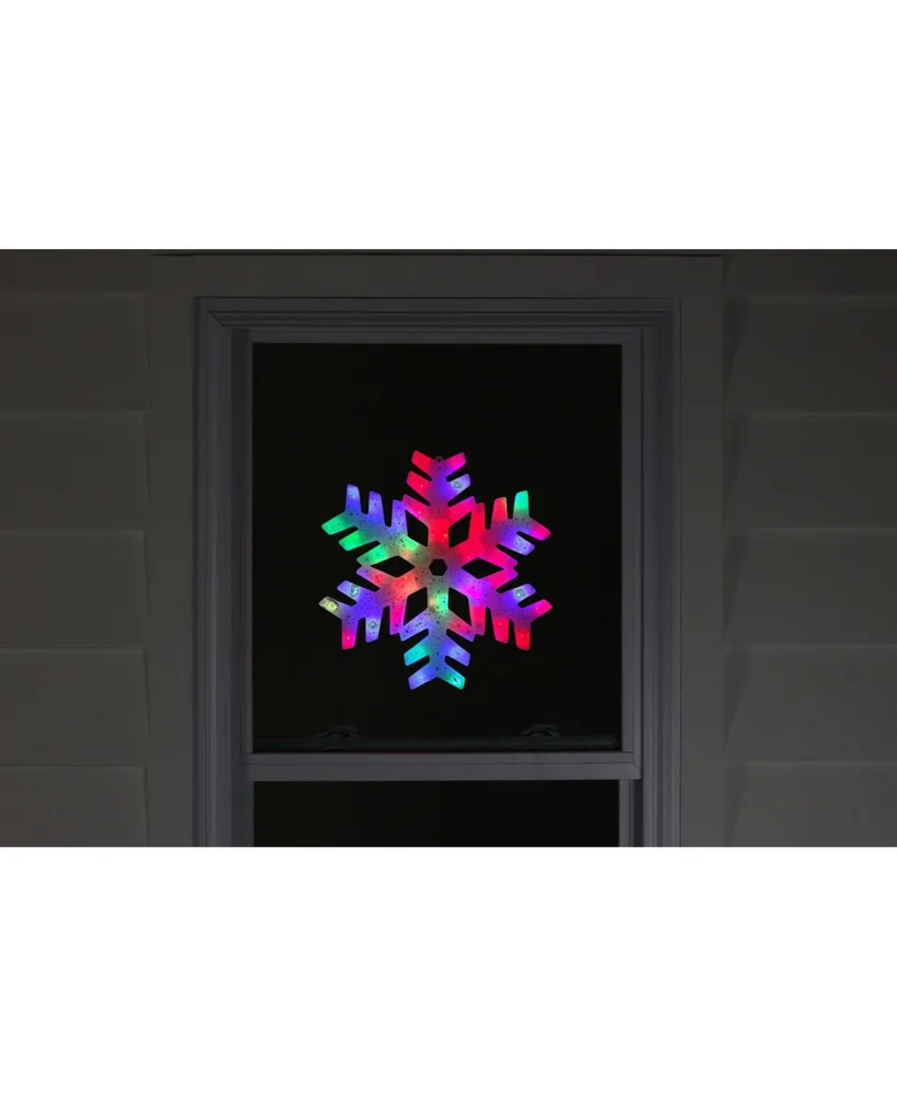 Northlight 15" Led Color Changing Christmas Snowflake Window Silhouette