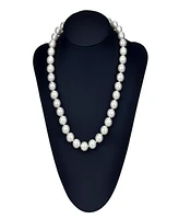 White Freshwater Cultured Pearl (11-11.5 mm) Strand Necklace and Stud Earrings Set in 14k Yellow Gold