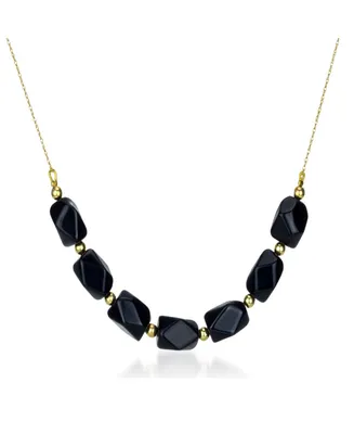 Black Onyx (9-10mm) Chain Necklace in 14k Yellow Gold