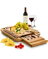 Bambusi Charcuterie Boards Gift Set - Bamboo Cheese Board Large - House Warming Gifts New Home - Wedding Gifts for Couple, Birthday Gifts for Women