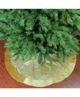 Northlight 48" Gold Glittered Star Christmas Tree Skirt with Velveteen Border