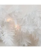 Northlight 9' x 8" Pre-Lit Snow White Artificial Christmas Garland - Clear Lights
