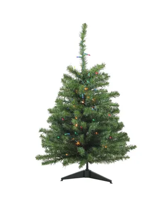 Northlight 3' Pre-Lit Canadian Pine Artificial Christmas Tree - Multi Lights