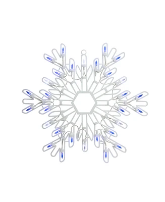 Northlight 15" Led Lighted Pure White and Blue Snowflake Christmas Window Silhouette Decoration