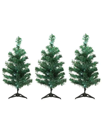 Northlight Set of 3 Led Lighted Christmas Tree Driveway or Pathway Markers Outdoor Decorations