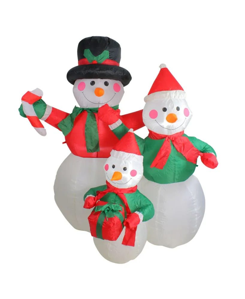 Northlight 4' Inflatable Snowman Family Lighted Christmas Yard Art Decoration