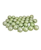 Northlight 32ct Celadon Green Shatterproof Matte and Shiny Christmas Ball Ornaments 3.25" 80mm