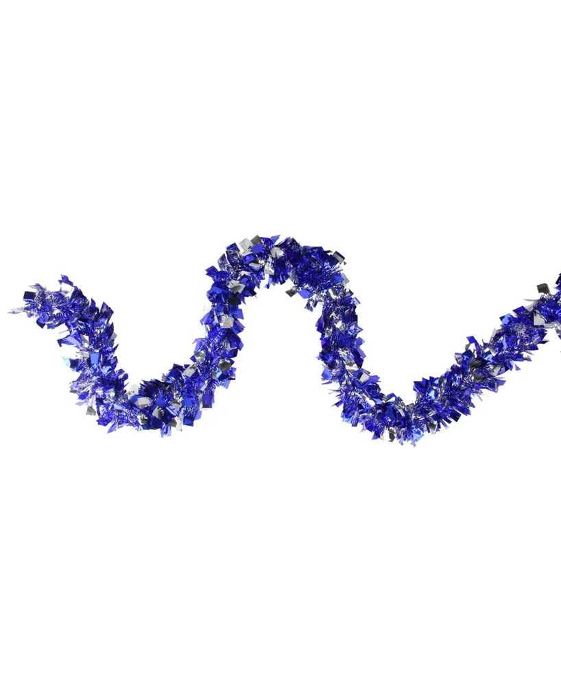 Northlight 12' Lavish Blue and Shiny Silver Boa Christmas Tinsel Garland