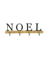 Northlight Set of 4 Metal and Wood Noel Christmas Stocking Holder