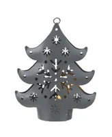 Northlight 4.5" Gray Petite Tree Lighted Cut Out Christmas Ornament