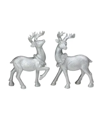 Northlight Set of 2 Silver Christmas Table Top Reindeer Figures