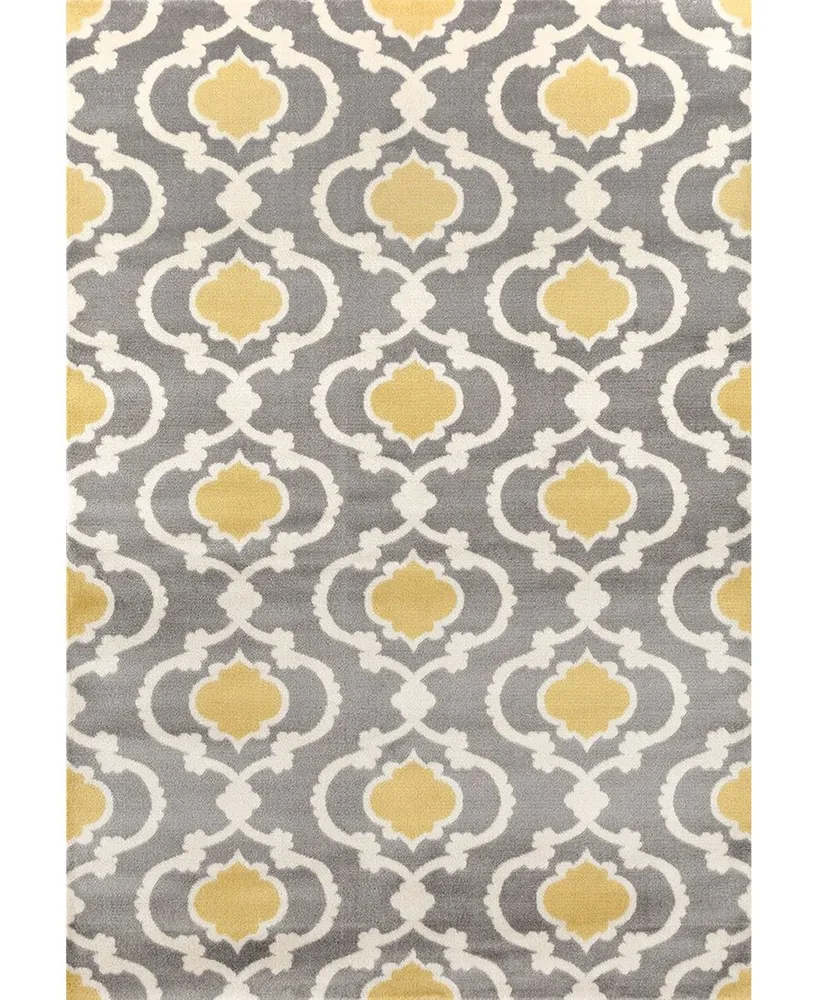 Main Street Rugs Alba Alb310 Gray/Yellow 3'3" x 5' Area Rug