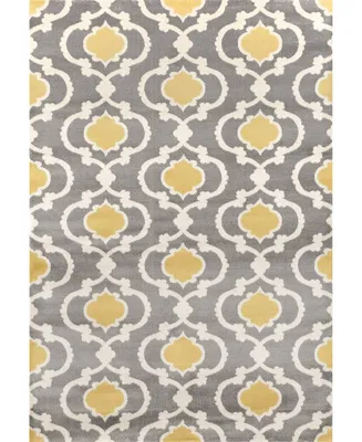 Main Street Rugs Alba Alb310 Gray/Yellow 3'3" x 5' Area Rug