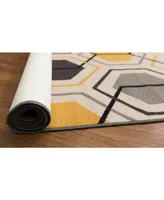 Main Street Rugs Laicos Lai511 Yellow 1'10" x 7' Runner Rug