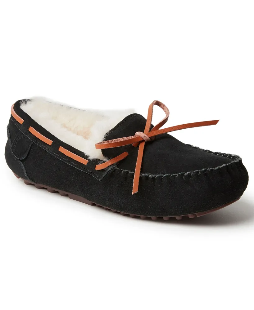 Fireside by Dearfoams Women's Victoria Genuine Shearling Moccasin Slipper