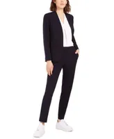 Bar Iii Collarless Blazer Inverted Pleat Top Straight Leg Pants Created For Macys