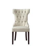 Inspired Home Alexa Upholstered Wingback Tufted Dining Chair Set of 2