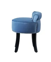 Inspired Home Taylor Upholstered Vanity Stool with Nailhead Trim